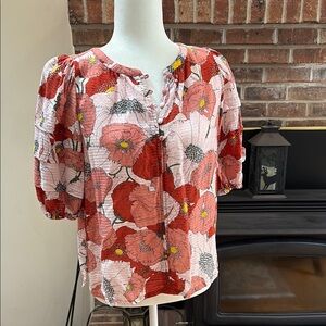 Loft Floral Puff Sleeve Top